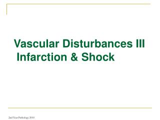 Vascular Disturbances III Infarction &amp; Shock