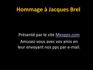 Hommage à Jacques Brel