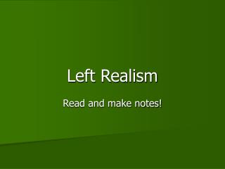 Left Realism