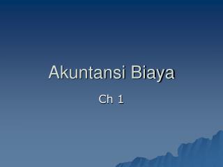 Akuntansi Biaya