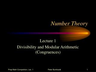 Number Theory