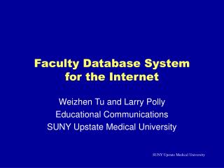 Faculty Database System for the Internet