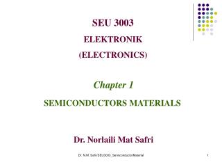 SEU 3003 ELEKTRONIK (ELECTRONICS)