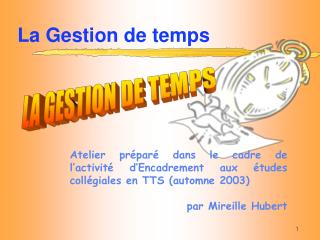 La Gestion de temps