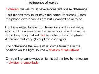 Interference of waves