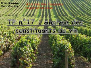 TP n°17 : Analyse des constituants du vin