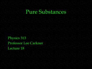 Pure Substances