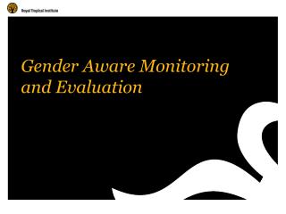 Gender Aware Monitoring and Evaluation