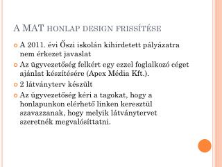 A MAT honlap design frissítése