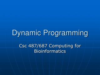 Dynamic Programming