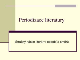 Periodizace literatury