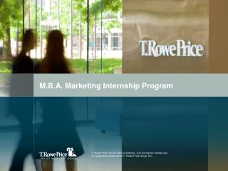 M.B.A. Marketing Internship Program