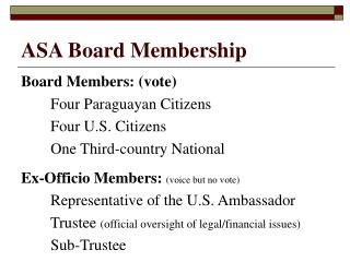 ASA Board Membership
