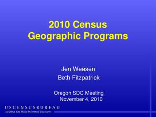 2010 Census Geographic Programs
