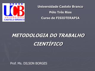 METODOLOGIA DO TRABALHO CIENTÍFICO