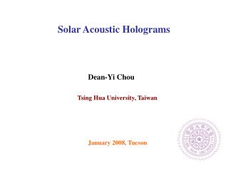 Solar Acoustic Holograms