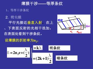 薄膜干涉 —— 等厚条纹