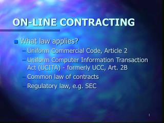 ON-LINE CONTRACTING