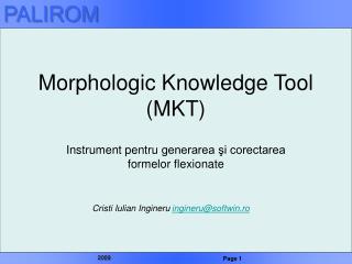Morphologic Knowledge Tool (MKT)