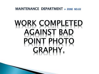 WORK COMPLETED AGAINST BAD POINT PHOTO GRAPHY.
