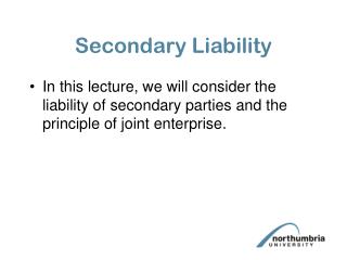 Secondary Liability