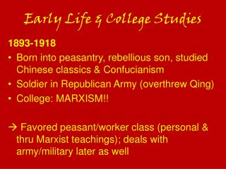 Early Life &amp; College Studies