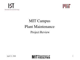 MIT Campus Plant Maintenance Project Review