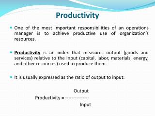 Productivity
