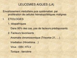 LEUCEMIES AIGUES (LA)