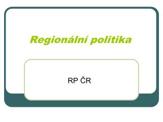 Regionální politika