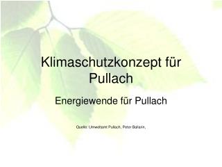 Klimaschutzkonzept für Pullach