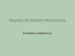 ROUTES OF PATENT PROTECTION