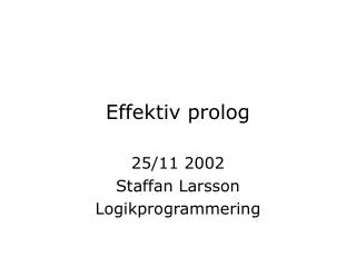 Effektiv prolog