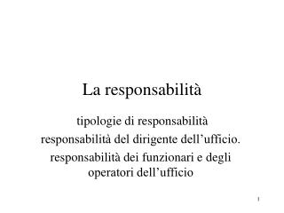 La responsabilità