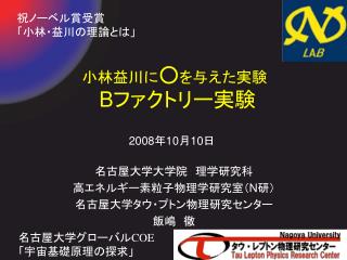 小林益川に ○ を与えた実験 B ファクトリー実験