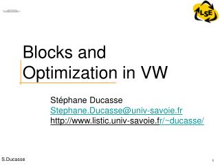 Blocks and Optimization in VW