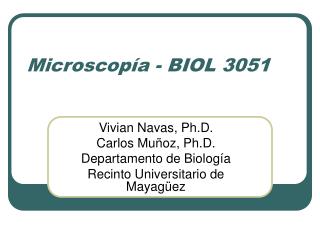 Microscopía - BIOL 3051