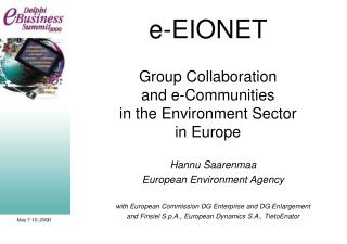 e-EIONET Group Collaboration and e-Communities in the Environment Sector in Europe