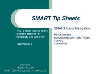 SMART Tip Sheets