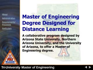 Master of Engineering Degree Designed for Distance Learning