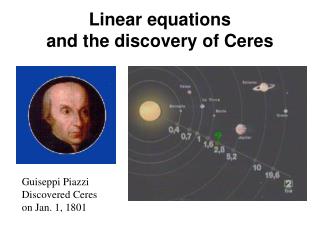 Linear equations and the discovery of Ceres