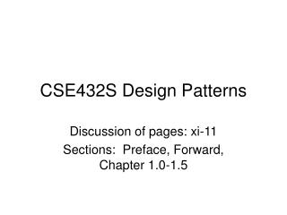 CSE432S Design Patterns