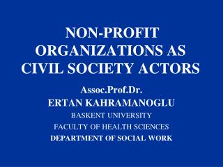 NON-PROFIT ORGANIZATIONS AS CIVIL SOCIETY ACTORS