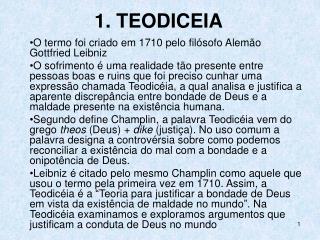 1. TEODICEIA