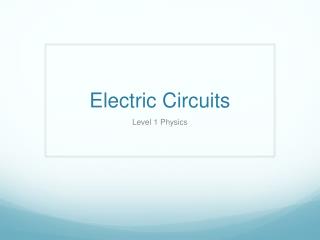 Electric Circuits