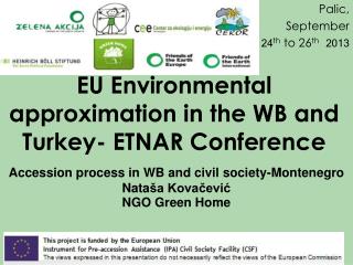 EU Environmental approximation in the WB and Turkey- ETNAR Conference
