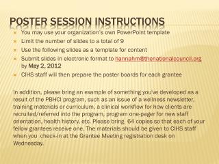 Poster Session Instructions