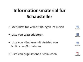 Informationsmaterial für Schausteller Merkblatt für Veranstaltungen im Freien