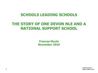 THE BACKGROUND TO THE NLE/NSS PROGRAMME
