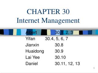 CHAPTER 30 Internet Management
